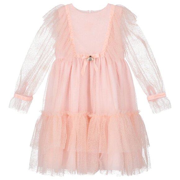Patachou ! Girls Pink Dotted Tulle Dress (8yrs) - Picture 3 of 10